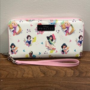 Disney Princess Wristlet Wallet & Phone Case Purse NEW with out Tag White & Pink